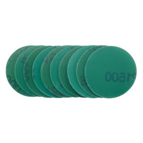 Draper  Wet and Dry Sanding Discs with Hook and Loop, 50mm, 1500 Grit (Pack of 10) 02012