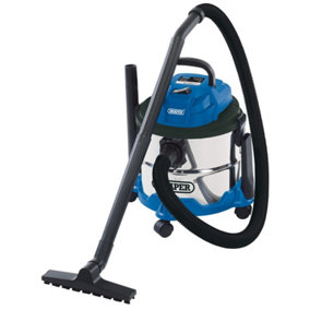 Draper Wet and Dry Vacuum Cleaner with Stainless Steel Tank, 15L, 1250W 20514