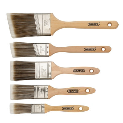 Draper Wood Handle Paint Brush Set (5 Piece) 20445