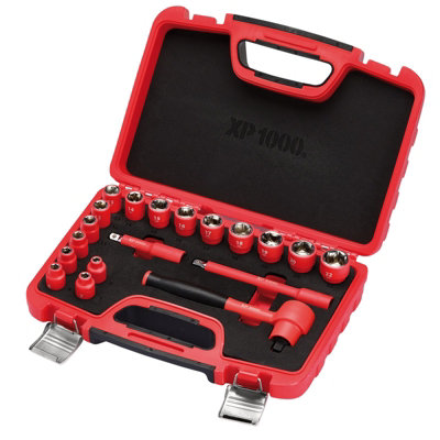 Draper XP1000 VDE Metric Socket Set, 3/8"  Sq. Dr. (19 Piece) 16306