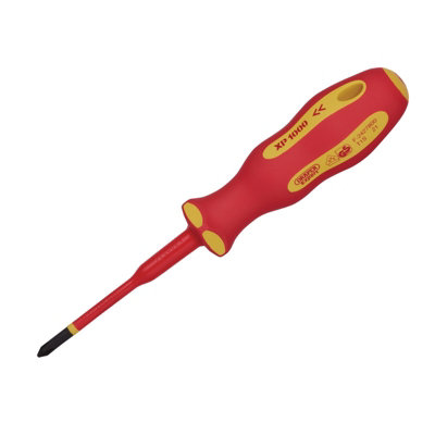 Draper  XP1000 VDE Slimline Cross Slot Screwdriver, No.1 x 80mm 02163