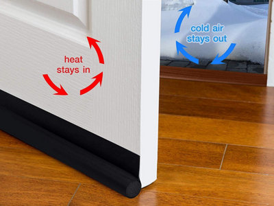 Draught Insulator Strip Foam Seal - One Sided Door Draft Excluder With Self-Adhesive Tape - Fits to Bottom of Door Under
