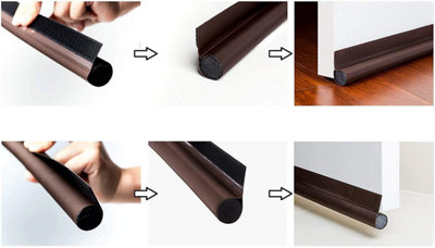 Draught Insulator Strip Foam Seal - One Sided Door Draft Excluder With Self-Adhesive Tape - Fits to Bottom of Door Under