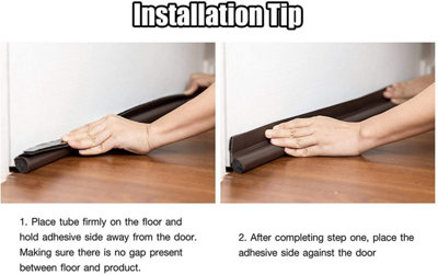 Draught Insulator Strip Foam Seal - One Sided Door Draft Excluder With Self-Adhesive Tape - Fits to Bottom of Door Under