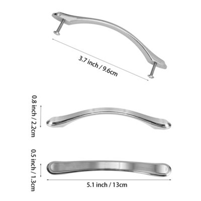 Drawer Door Cupboard Wardrobe Furniture Pull Handle Silver L13cm 2Pcs/Pack