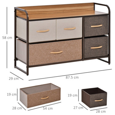 Drawer Dresser Tower Unit Clothes Storage Organizer with Wood Top ...