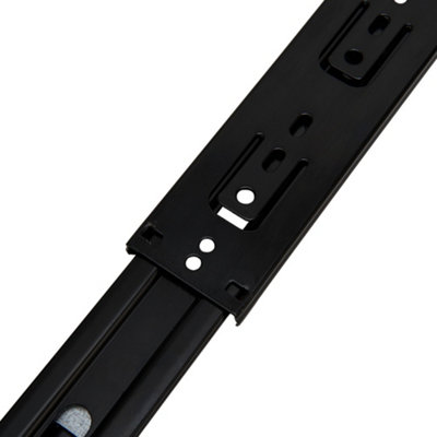 Pair Of 16″ Bayonet Drawer Runners – Full Extension Ball Bearing Slides, 150 Lb Capacity, Side-Mounted, Rust-Proof Galvanized Steel