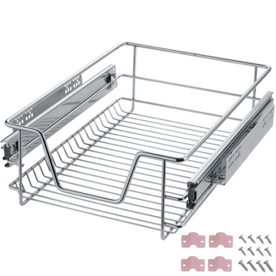 Drawer with Telescopic Drawer Runners - adjustable width - grey