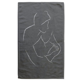 Drawing of a couple in one line (Bath Towel) / Default Title