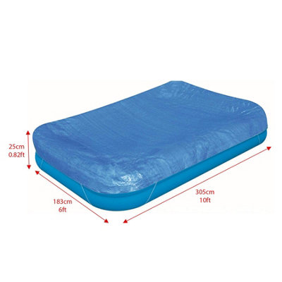 Drawstring Design Inflatable Swimming Pool Cover 305 x 183 x 25CM