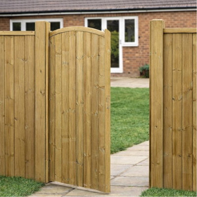 DRAYTA Bow Top Medium Single Wooden Timber Gate - Pressure Treated ...