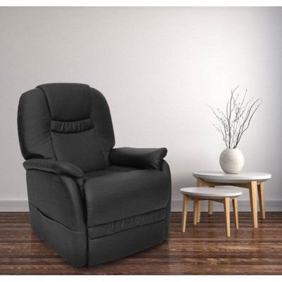 Dream Comfort Rise & Recline Chair - Black PU Leather