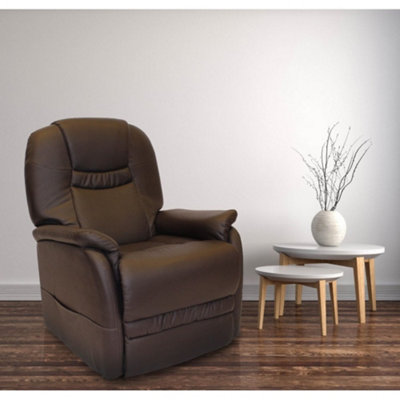 Dream Comfort Rise & Recline Chair - Chocolate PU Leather