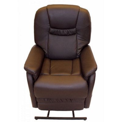 Dream Comfort Rise Recline Chair Chocolate PU Leather DIY at B Q