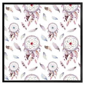 Dreamcatcher and feather pattern (Picutre Frame) / 20x20" / Grey