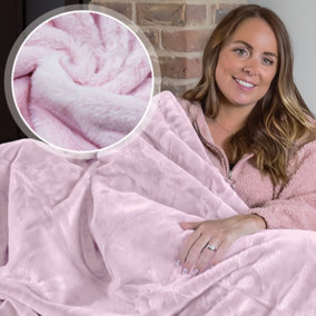 Dreamcatcher Blanket Throw Soft Faux Fur 160 x 130cm Overblanket Pink