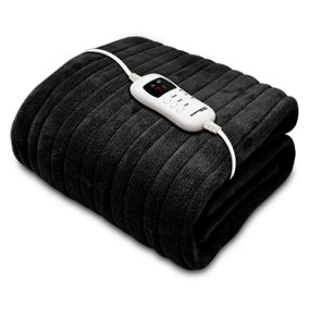 Dreamcatcher Electric Heated Throw Blanket 160x120cm Soft Fleece Heated Blanket Black