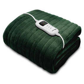 Dreamcatcher Electric Heated Throw Blanket 160x120cm Soft Fleece Heated Blanket Green