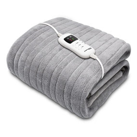 Dreamcatcher Electric Heated Throw Blanket 160x120cm Soft Fleece Heated Blanket Light Grey