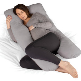 Dreamcatcher Pregnancy Pillow Micro Fleece U Shaped Maternity Support Pillow Grey