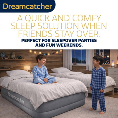 Dreamcatcher Premium Blow up Inflatable King Air Bed Mattress with Built in Pump 218x165x50cm and Storage Bag Included