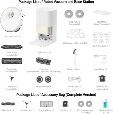 Dreame X40 Ultra Complete Robot Vacuum Cleaner with Removable & Lift Mop, 12000 Pa, Self-Cleaning Mop in 70 Degree Hot Water