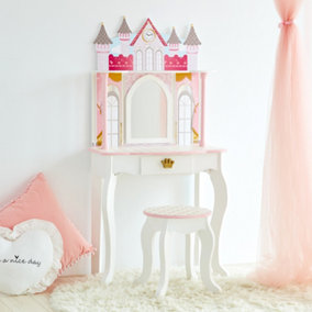 Dreamland Castle Play Vanity Set - L60 x W32 x H118 cm - White/Pink