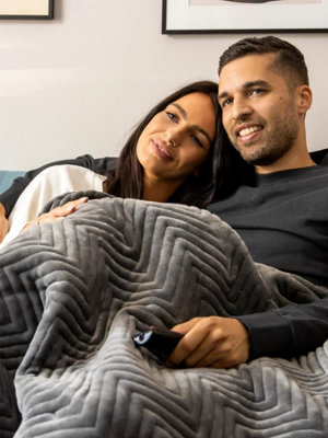 Dreamland Intelliheat Luxury Herringbone Heated Throw - Grey | DIY at Bu0026Q