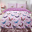 Dreamscene Butterfly Heaven Duvet Cover with Pillowcase Set, Purple - Single