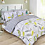 Dreamscene Duvet Cover with Pillowcase Polycotton Bedding Set, Allium Check Grey Green - Double