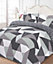Dreamscene Duvet Cover with Pillowcase Polycotton Bedding Set, Geometric Shapes Black - Superking