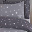 Dreamscene Galaxy Stars Duvet Cover with Pillowcase Kids Bedding Set Silver Grey, Silver Grey Charcoal Stars - Single