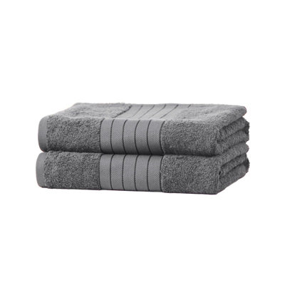 Dreamscene Luxury 100 Cotton 2 x Jumbo Bath Sheets, Grey DIY at B&Q