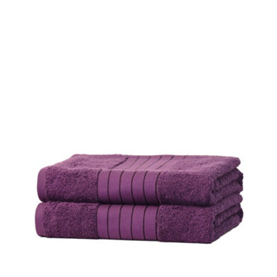 Dreamscene Luxury 100 Cotton 2 x Jumbo Bath Sheets, Purple DIY at B&Q