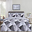 Dreamscene Marble Geo Duvet Cover with Pillowcase Bedding, Charcoal - Superking