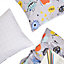 Dreamscene Monster Print Duvet Cover Pillowcase Bedding, Grey/Multi - Junior