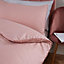 Dreamscene Pom Pom Trim Duvet Cover Pillowcase Bedding Set, Blush - Superking