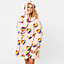 Dreamscene Rainbow Hoodie Blanket Oversized Wearable Fleece Sherpa Jumper, Blush