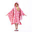 Dreamscene Star Kids Poncho Hooded Towel Childrens Girls, Blush - One Size