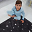 Dreamscene Star Print Rug Anti-Slip/Skid Non-Shed Carpet, Charcoal - 60 x 120cm