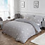 Dreamscene Star Teddy Duvet Cover Pillowcase Bedding Set, Grey - Superking