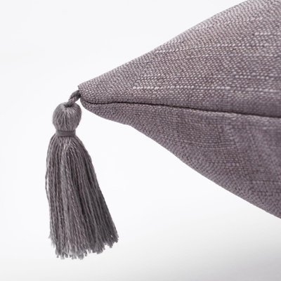 Dreamscene Tassel 2 x Cushion Covers Texture Weave