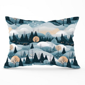 Dreamy Snowy Christmas Scene Cushions 33cm x 48cm