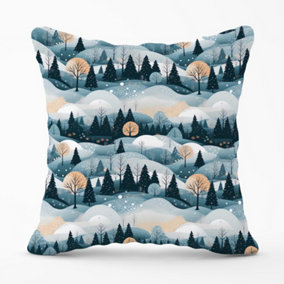 Dreamy Snowy Christmas Scene Cushions 60cm x 60cm