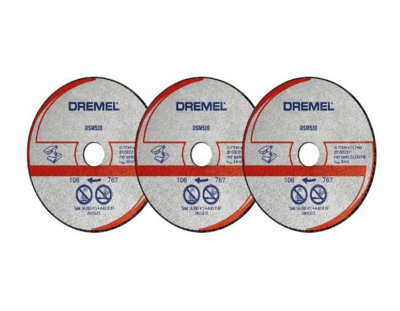 DREMEL DSM510 Metal and Plastic Cutting Blades (3No/Pack) (To Fit: Dremel DSM 20 Compact Saw) (2615S510JB)