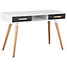 Dressing Table / 2 Drawer Home Office Desk with Shelf 120 x 45 cm White with Grey FRISCO