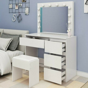 Dressing table makeup table with 4 drawers Led Mirror Christmas