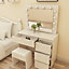 Dressing Table Makeup Table With 4 Drawers Led Mirror Girls Dresser