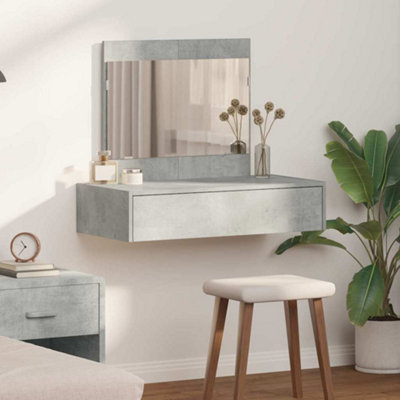 DRESSING TABLE WITH DRAWER GREY 83 X 40 X 70 CM ENGINEERED WOOD