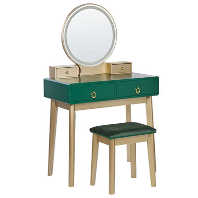 green emerald velvet dress Tandy Green Dressing Table